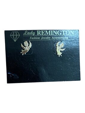Lady Remington Gold Angel Stud Earrings